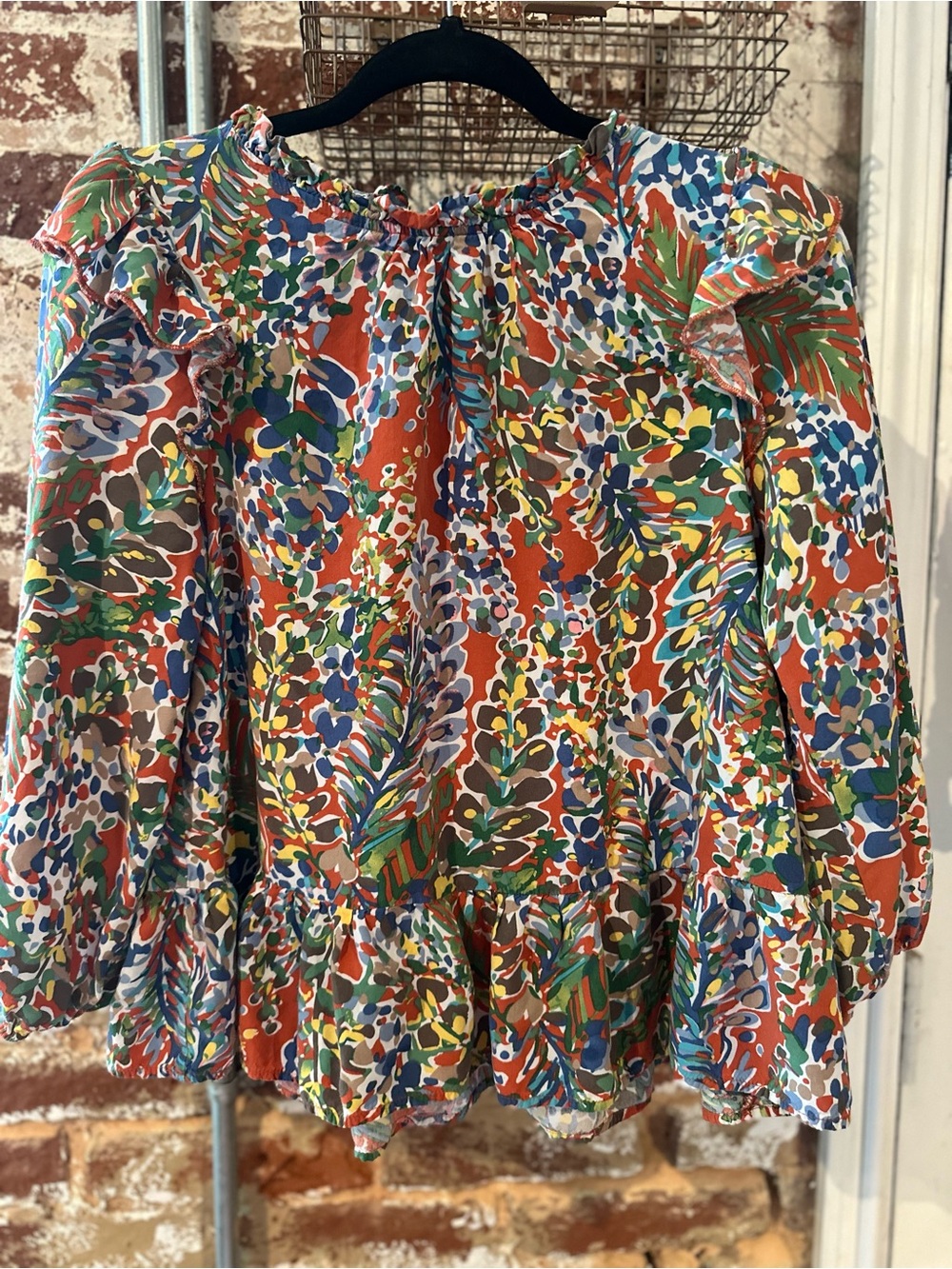 Jodifl Multicolor Ruffle Peasant Blouse